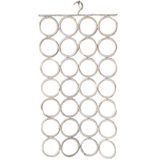 3' Foot Hanging Door Storage Hanger Macrame Closet Scarf Organizer IVORY Glam - Picture 4 of 6